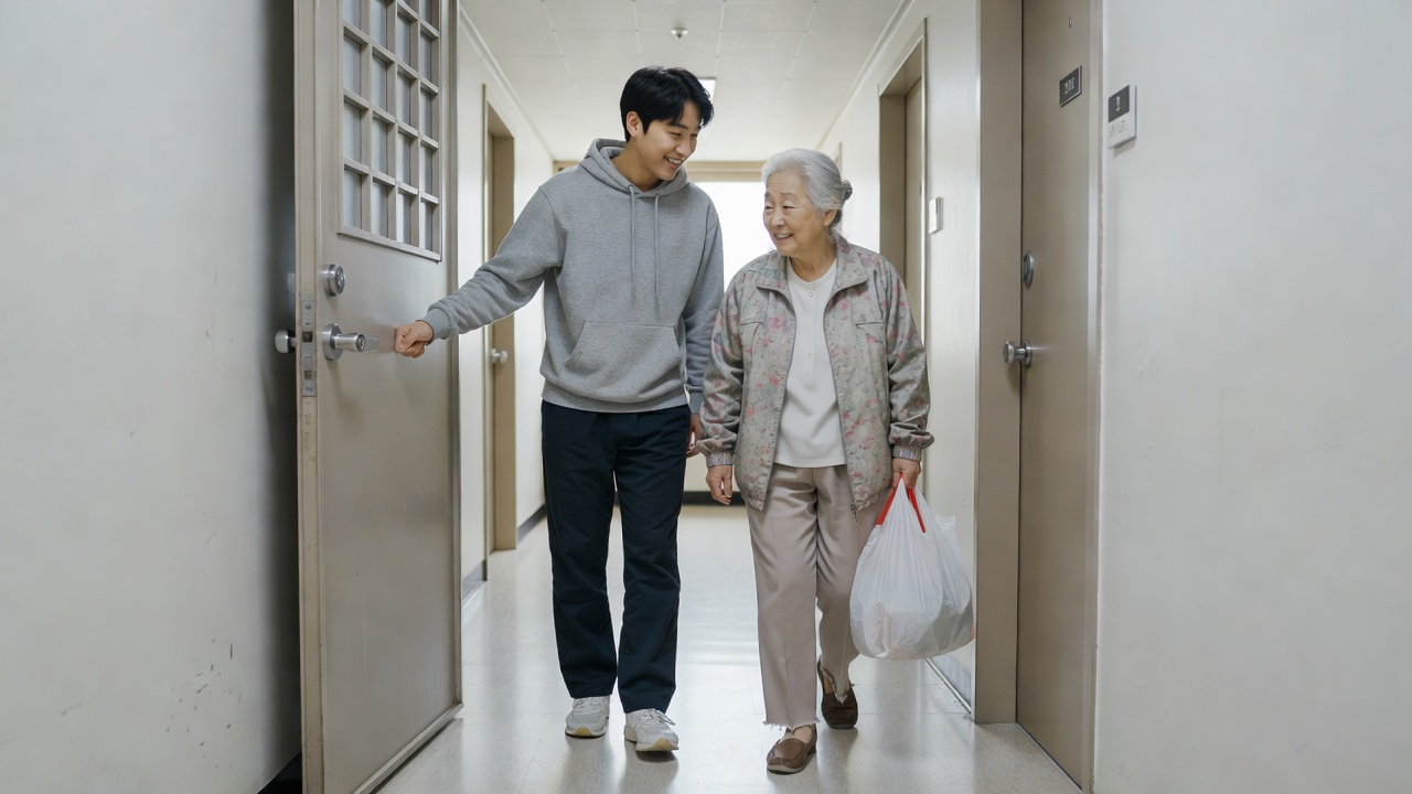 기본 예절을 실천하는 일상적인 장면